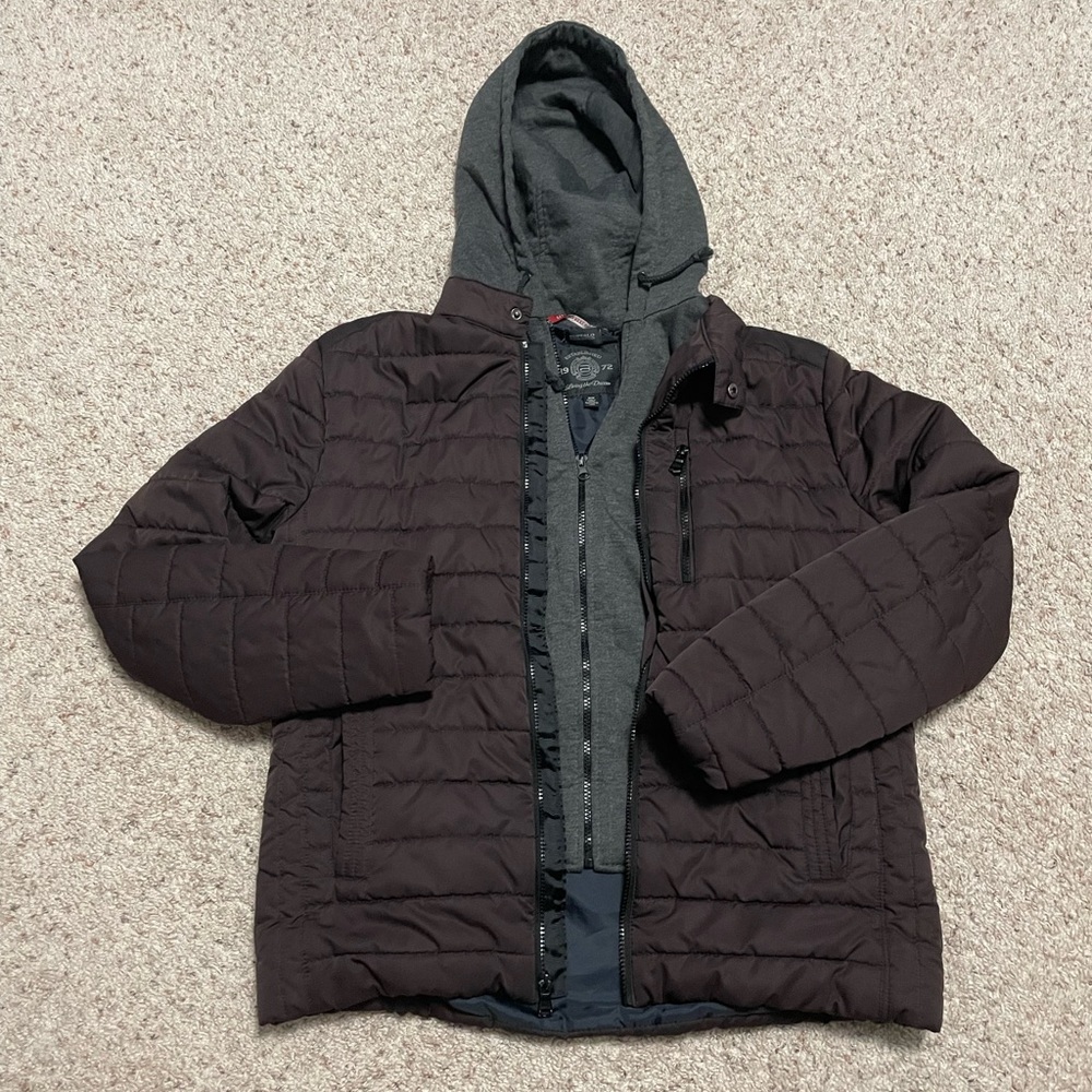 COPY - Buffalo David Biton Puffer Biker Jacket w/ double zip and hoodie